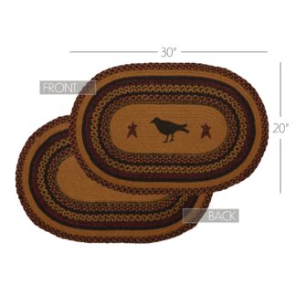 Primitive Heritage Farms Crow Jute Rug Oval w/ Pad 20x30 by Mayflower Market