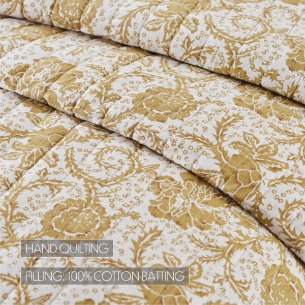 VHC-81185 - Dorset Gold Floral Luxury King Quilt 120WX105L