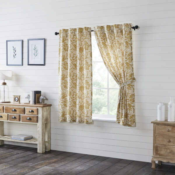 VHC-81200 - Dorset Gold Floral Short Panel Set of 2 63x36