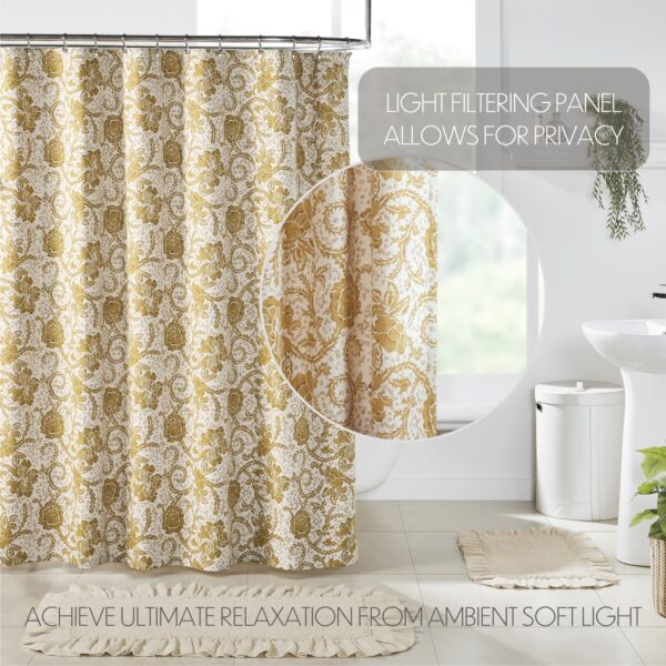 VHC-81209 - Dorset Gold Floral Shower Curtain 72x72