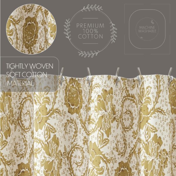 VHC-81209 - Dorset Gold Floral Shower Curtain 72x72
