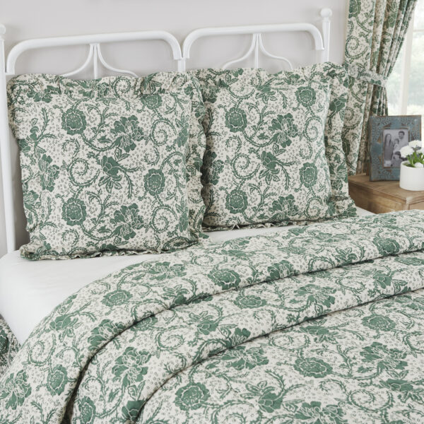 VHC-81217 - Dorset Green Floral Fabric Euro Sham 26x26