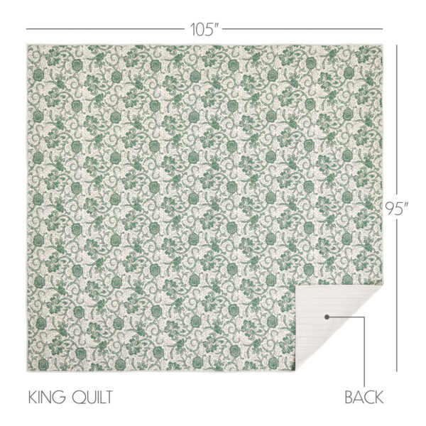 VHC-81211 - Dorset Green Floral King Quilt 105Wx95L