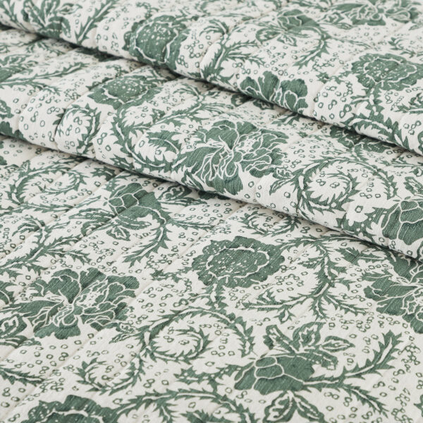 VHC-81211 - Dorset Green Floral King Quilt 105Wx95L