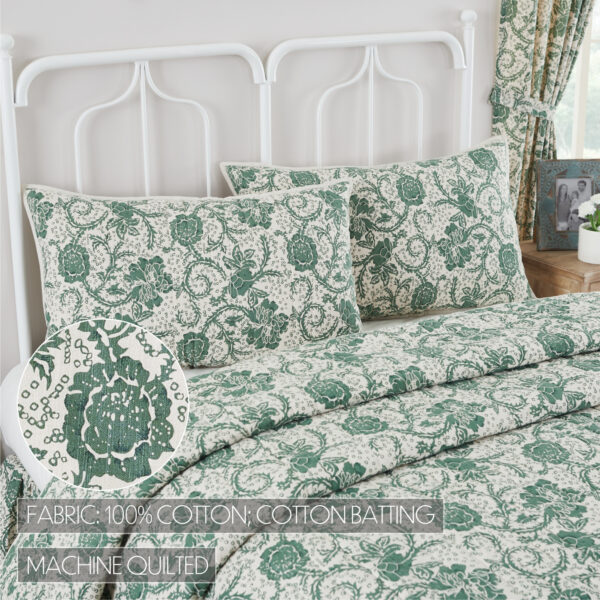 VHC-81218 - Dorset Green Floral King Sham 21x37