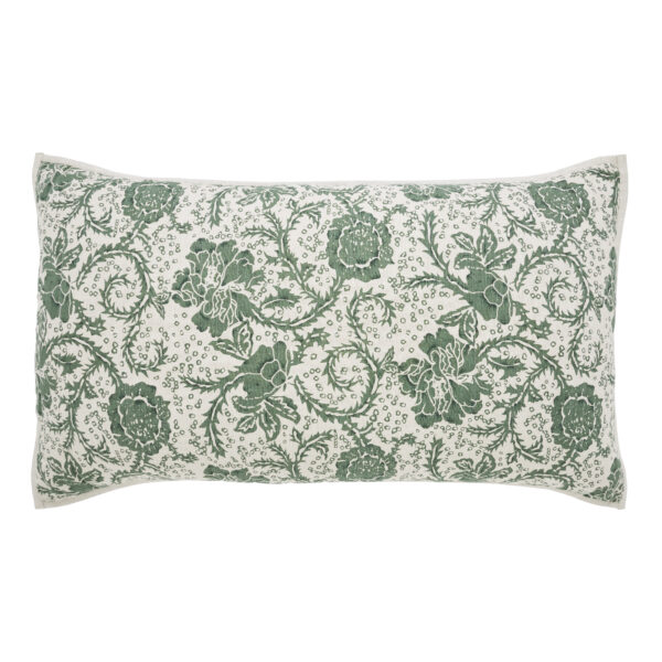 VHC-81218 - Dorset Green Floral King Sham 21x37