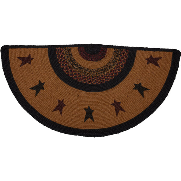 VHC-69444 - Heritage Farms Star Jute Rug Half Circle w/ Pad 16.5x33