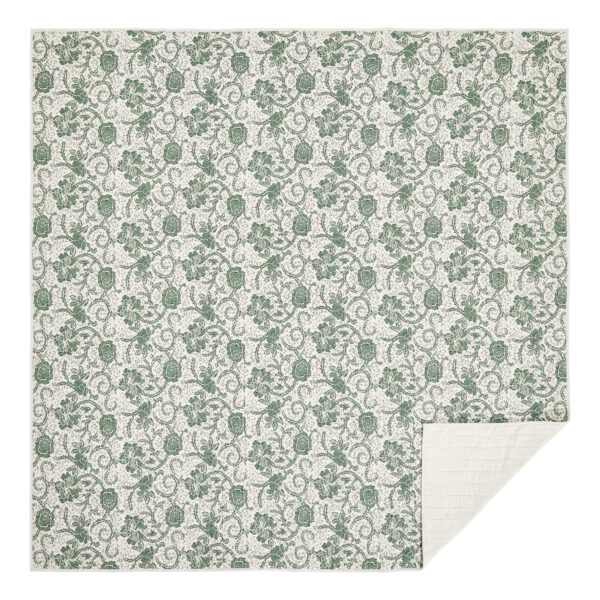 VHC-81212 - Dorset Green Floral Queen Quilt 90Wx90L