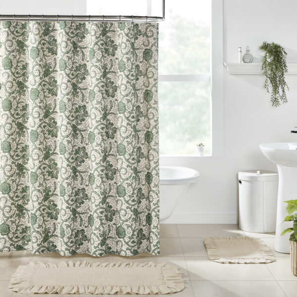 VHC-81234 - Dorset Green Floral Shower Curtain 72x72