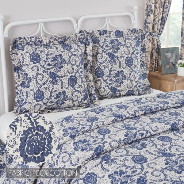 VHC-81242 - Dorset Navy Floral Fabric Euro Sham 26x26