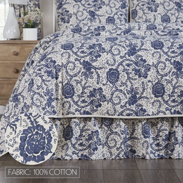 VHC-81239 - Dorset Navy Floral King Bed Skirt 78x80x16