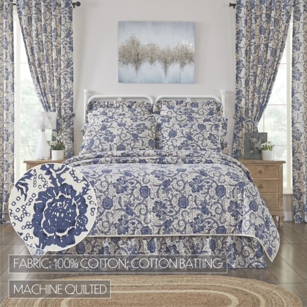 VHC-81236 - Dorset Navy Floral King Quilt 105Wx95L