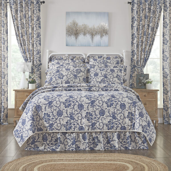 VHC-81236 - Dorset Navy Floral King Quilt 105Wx95L