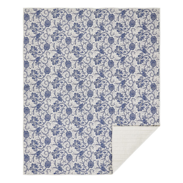 VHC-81238 - Dorset Navy Floral Twin Quilt 68Wx86L