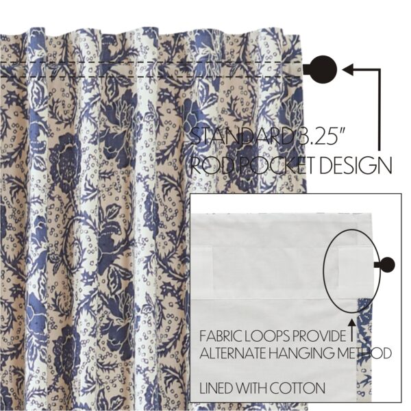 VHC-81257-Dorset Navy Floral Valance 16x60