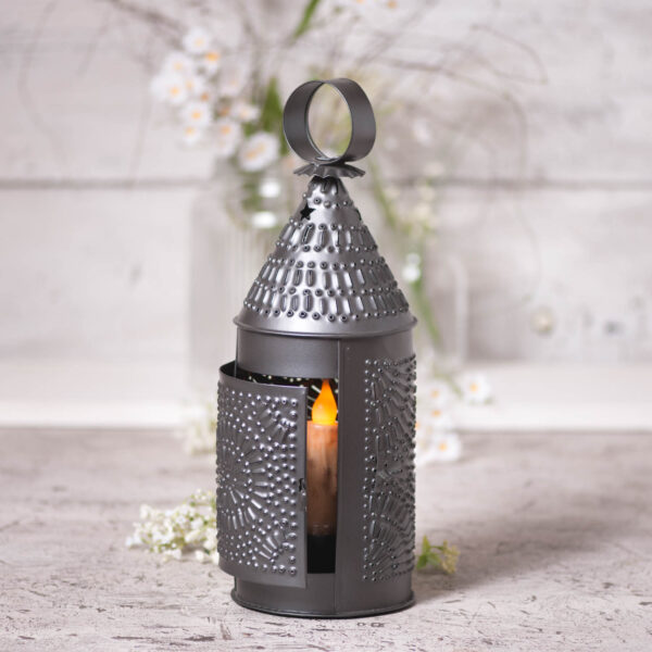 Smokey Black Baker's Lantern in Smokey Black Candle Holders