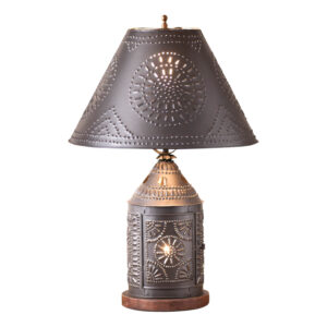 Smokey Black Tinner's Revere Lamp with Shade