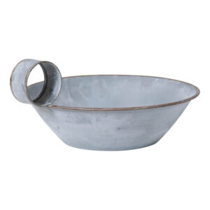 Weathered Zinc Round Tapered Pan in Weathered Zinc