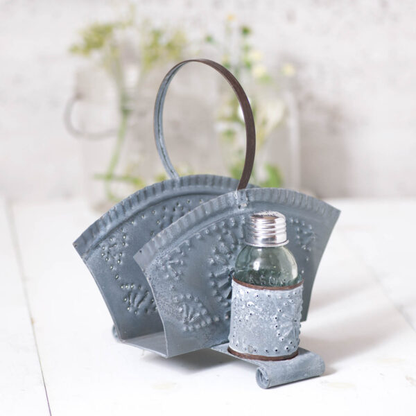 Weathered Zinc Napkin and Shaker Holder in Weathered Zinc Home Accents