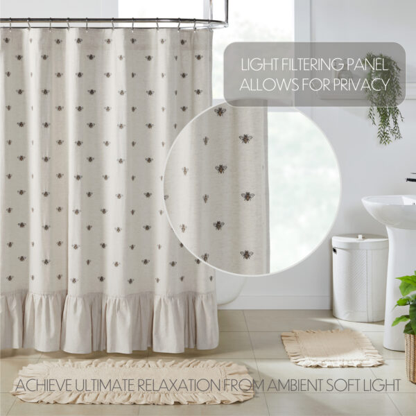 VHC-81266 - Embroidered Bee Shower Curtain 72x72