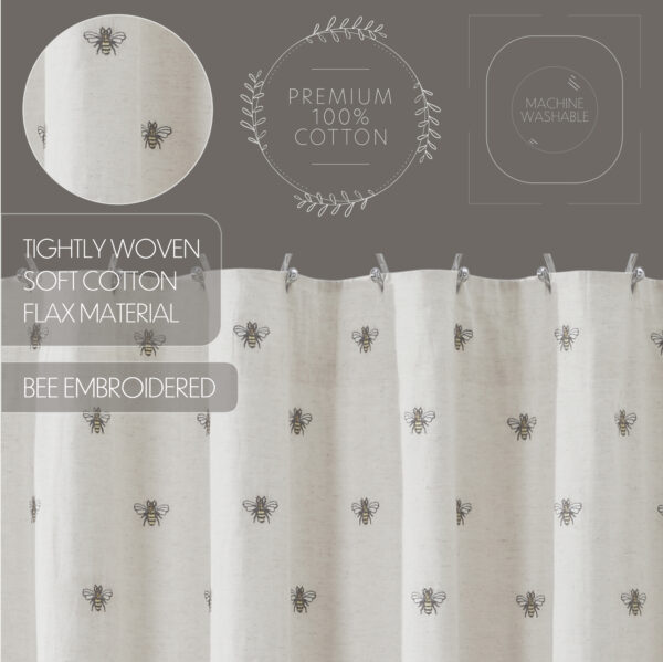 VHC-81266 - Embroidered Bee Shower Curtain 72x72
