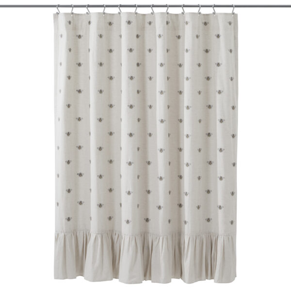 VHC-81266 - Embroidered Bee Shower Curtain 72x72