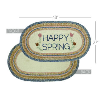 Farmhouse Kaila Happy Spring Jute Rug Oval w/ Pad 27x48 by April & Olive