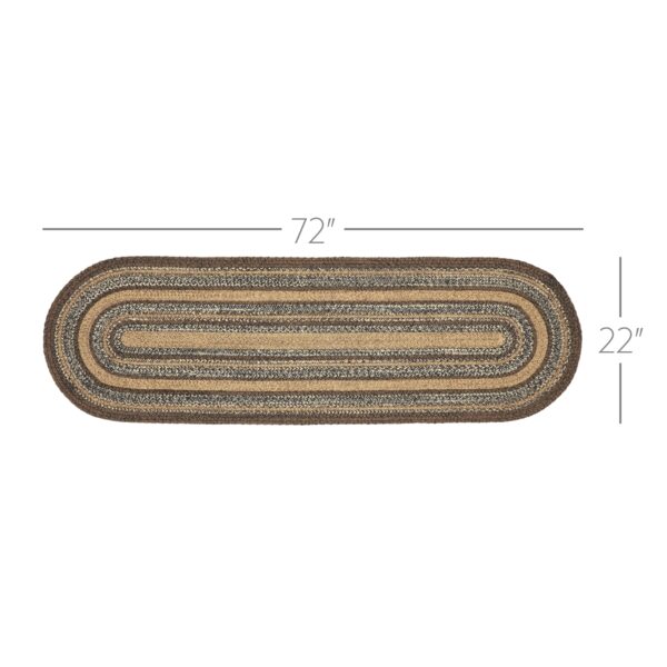 VHC-67226 - Espresso Jute Rug/Runner Oval w/ Pad 22x72