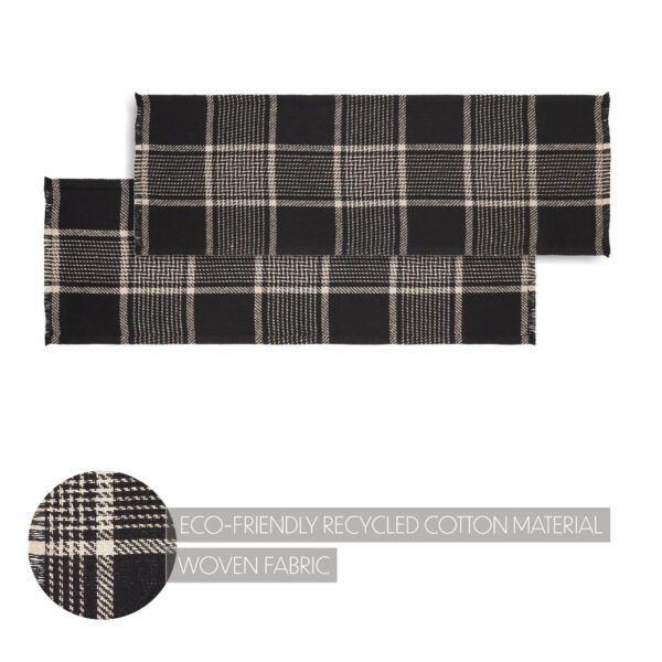 VHC-84034 - Eston Black Tan Plaid Runner 12x36