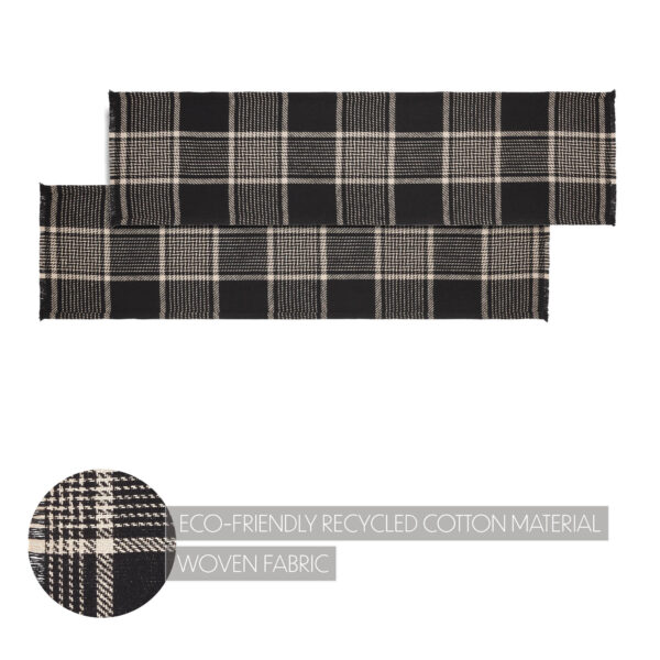 VHC-84035 - Eston Black Tan Plaid Runner 12x48