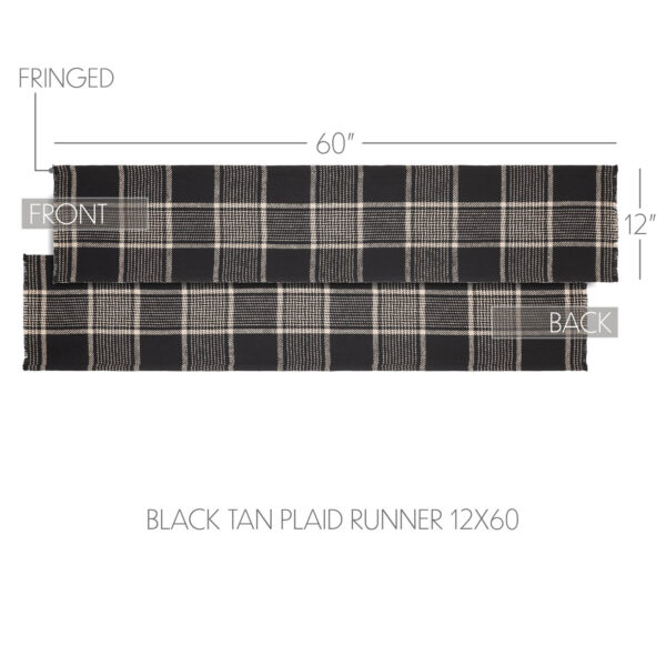 VHC-84036 - Eston Black Tan Plaid Runner 12x60