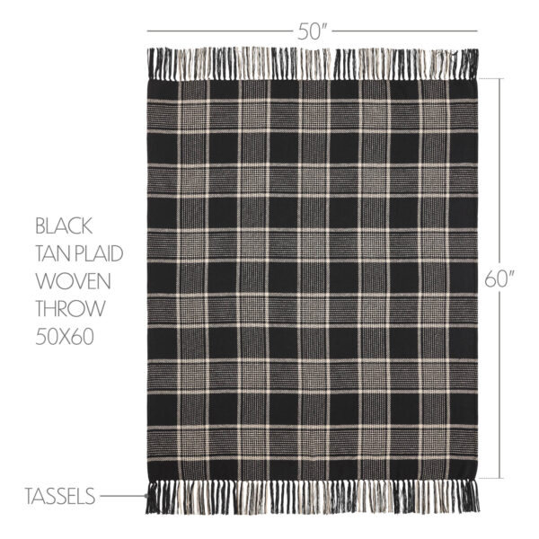 VHC-84031 - Eston Black Tan Plaid Throw 50x60