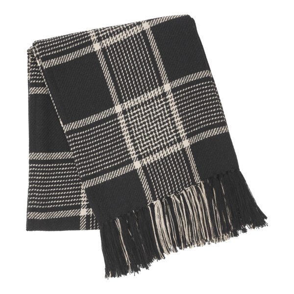 VHC-84031 - Eston Black Tan Plaid Throw 50x60