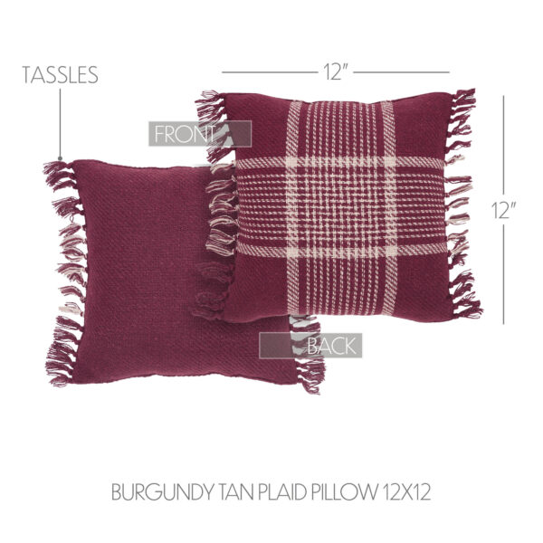 VHC-84038 - Eston Burgundy Tan Plaid Pillow 12x12
