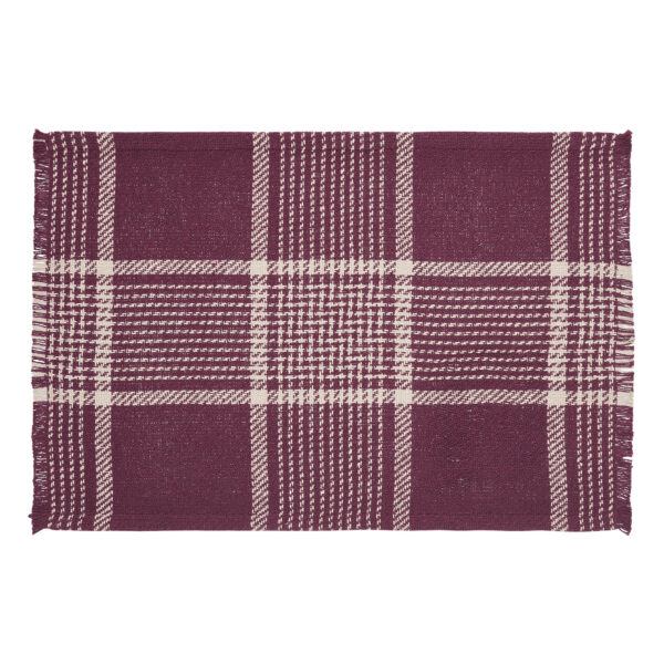 VHC-84039 - Eston Burgundy Tan Plaid Placemat Set of 2 13x19