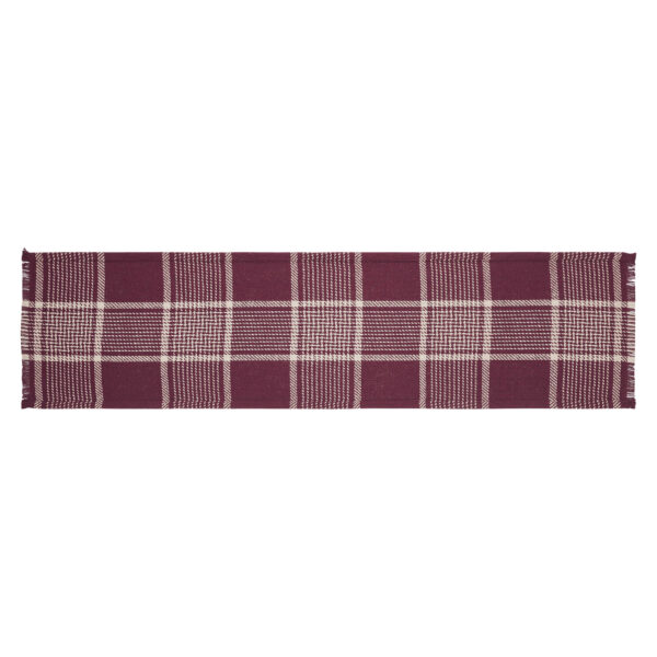 VHC-84041 - Eston Burgundy Tan Plaid Runner 12x48