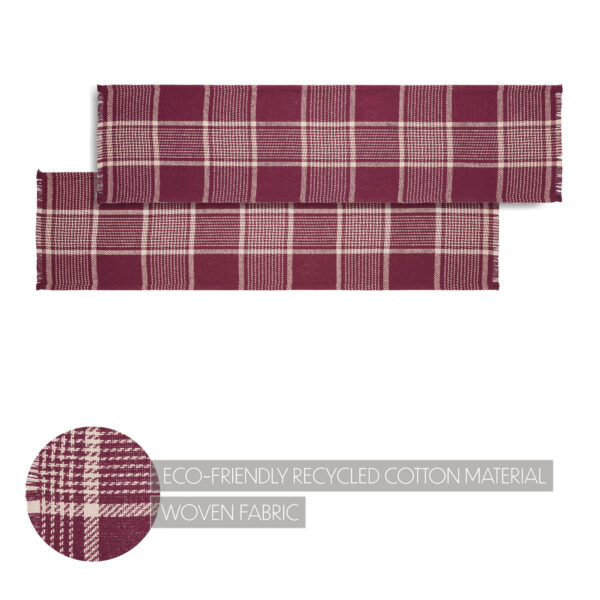 VHC-84041 - Eston Burgundy Tan Plaid Runner 12x48