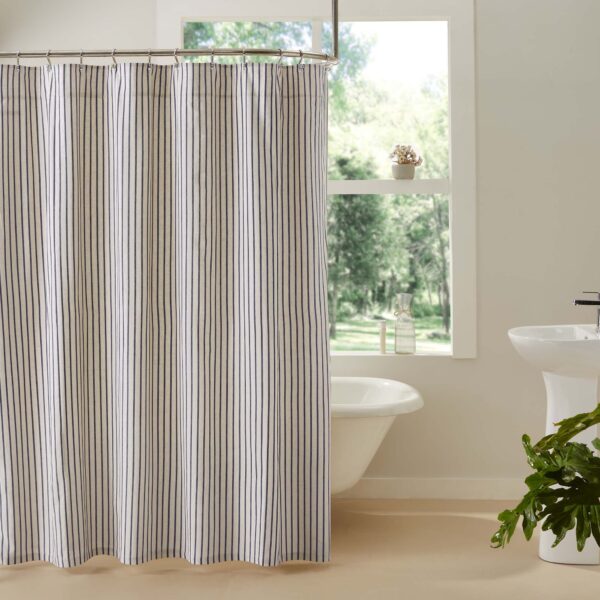VHC-80554 - Kaila Ticking Stripe Shower Curtain 72x72