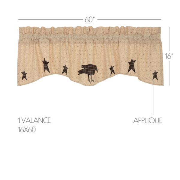 VHC-45793 - Kettle Grove Applique Crow and Star Valance 16x60
