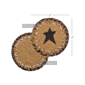 VHC-51237 - Kettle Grove Jute Coaster Stencil Star Set of 6