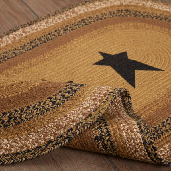 VHC-69700 - Kettle Grove Jute Rug Oval Stencil Stars w/ Pad 27x48