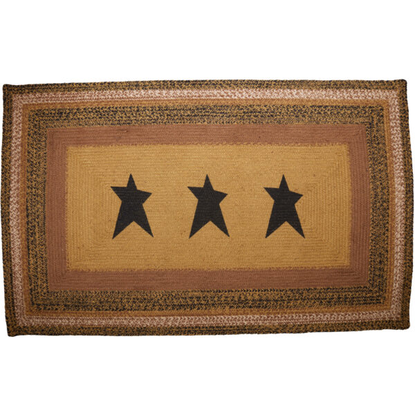 VHC-70716 - Kettle Grove Jute Rug Rect Stencil Star w/ Pad 36x60