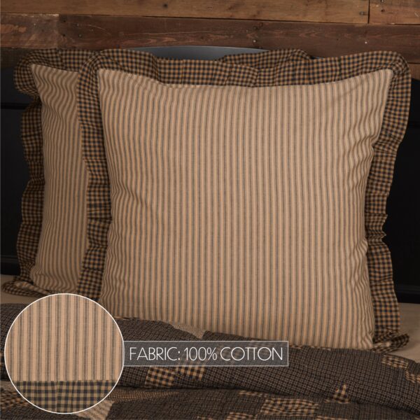 VHC-56678 - Farmhouse Star Ticking Stripe Fabric Euro Sham 26x26