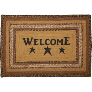 VHC-69793 - Kettle Grove Jute Rug Rect Stencil Welcome w/ Pad 20x30