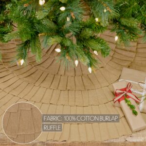 VHC-32253 - Festive Natural Burlap Ruffled Tree Skirt 48