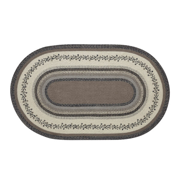 VHC-83421 - Floral Vine Jute Oval Rug w/ Pad 36x60