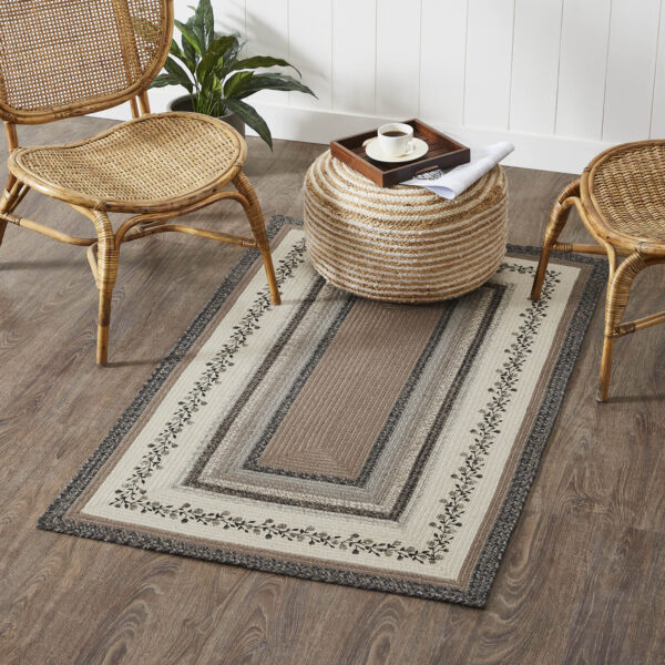 VHC-83426 - Floral Vine Jute Rug Rect w/ Pad 36x60