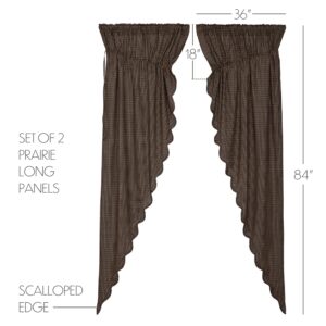 VHC-51230 - Kettle Grove Plaid Prairie Long Panel Scalloped Set of 2 84x36x18