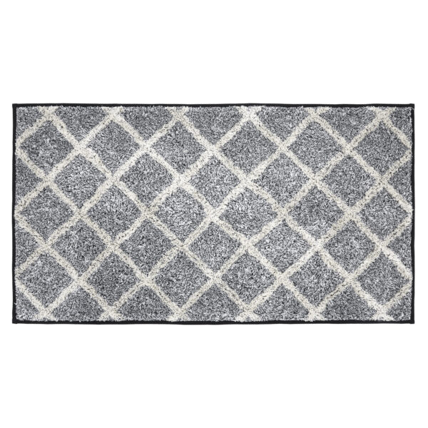 VHC-80520 - Frayed Lattice Creme & Black Bathmat 27x48