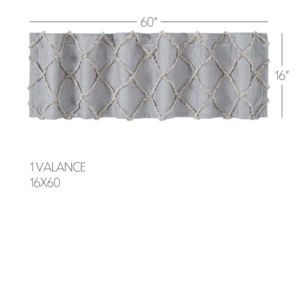 VHC-80515 - Frayed Lattice Creme & Black Valance 16x60